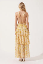 Maxikleid mit Rüschen und Volants