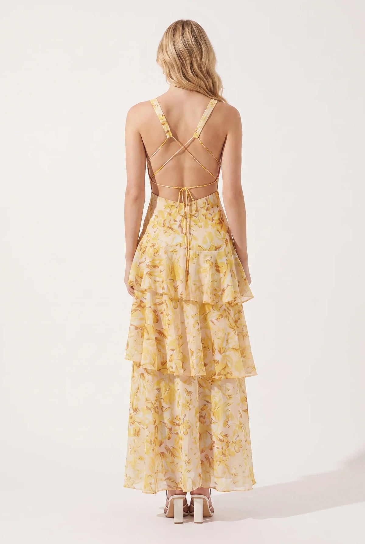 Maxikleid mit Rüschen und Volants