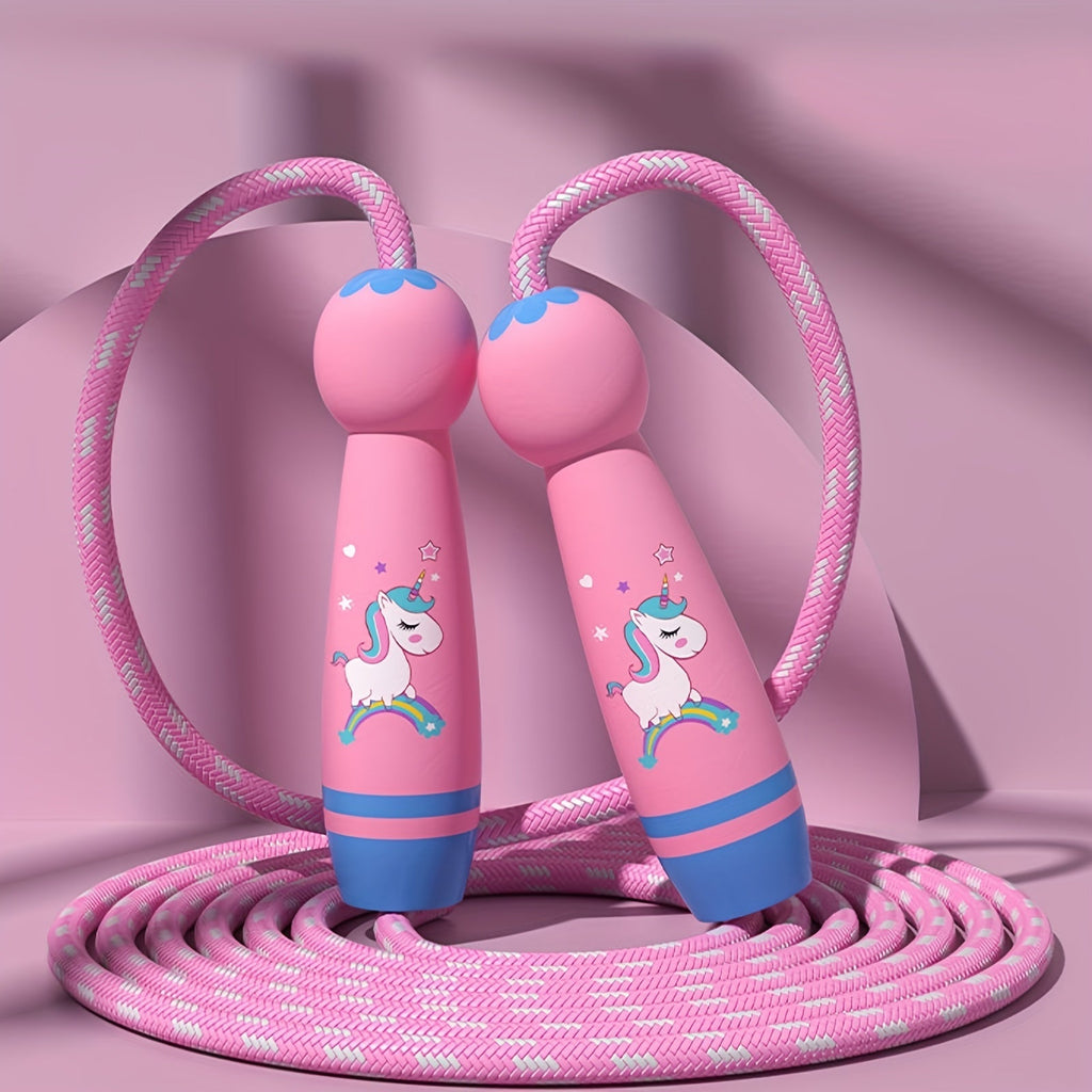 Unicorn Springseil - Gemütliches Springseil für Kinder inklusive Holzgriffen