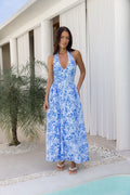 Seaside – Maxikleid mit V-Ausschnitt und Neckholder