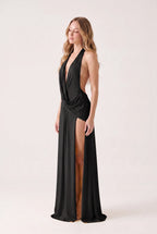 Maxikleid mit Neckholder und offenem Rücken