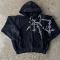 Hoodie mit Reißverschluss in Schwarz
