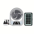 Tragbarer solarbetriebener Ventilator sowie Nachtlicht – Multifunktional und wiederaufladbar