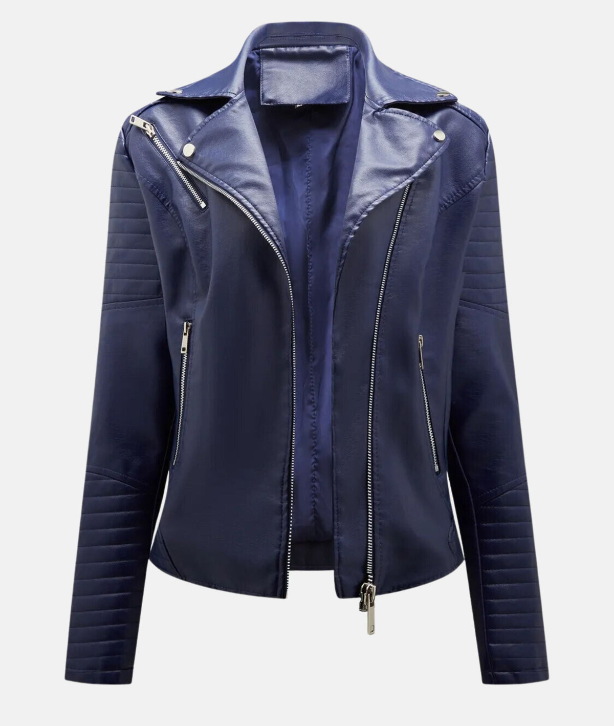 Biker-Lederjacke ohne Kapuze