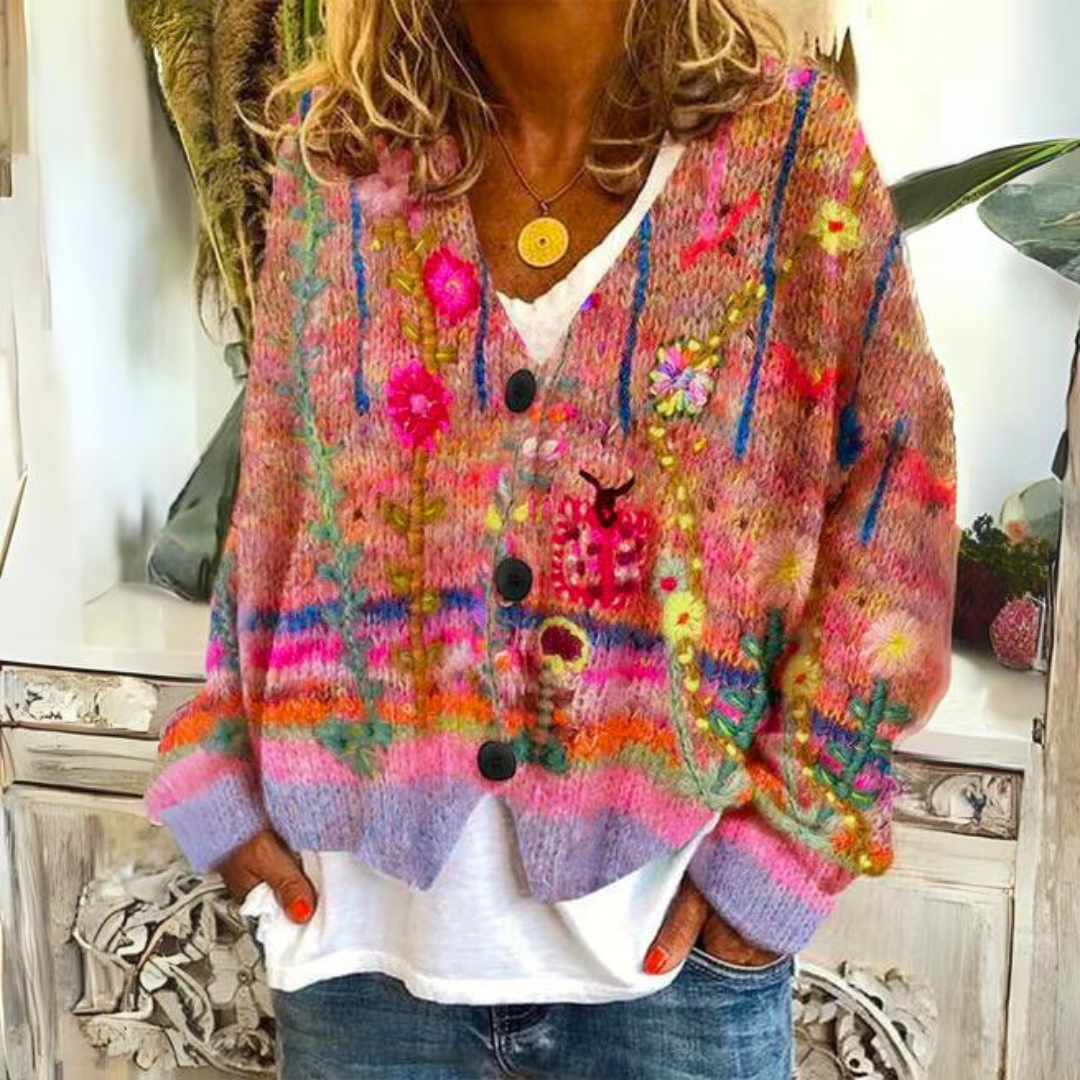 Weicher Und Bunter Strickpullover