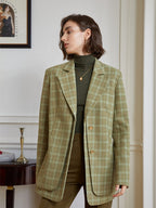 Blazer mit Karomuster und lockerer Passform