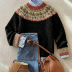 Klassischer nordischer Erbe Strickpullover
