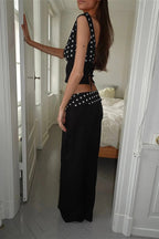 Hose mit hoher Taille und Druck