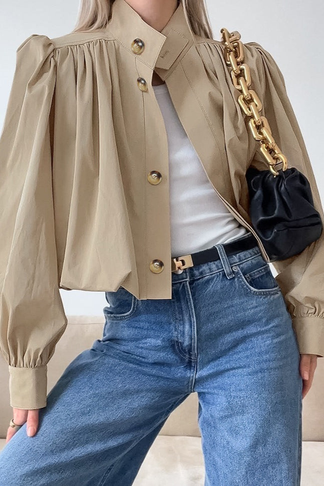 Trenchcoat mit Puffärmeln