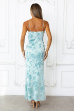 Damen Maxikleid mit floralem Muster und Beinschlitz