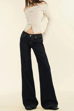 Locker geschnittene Jeans in Dunkelblau