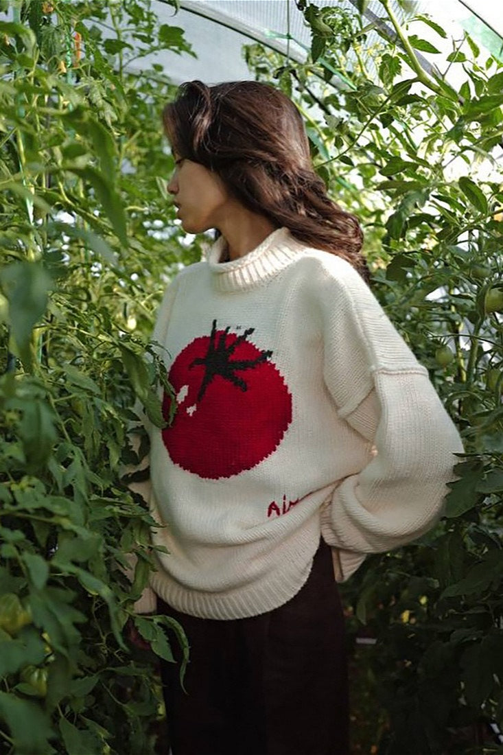 Pullover mit Strickstruktur und Stickerei