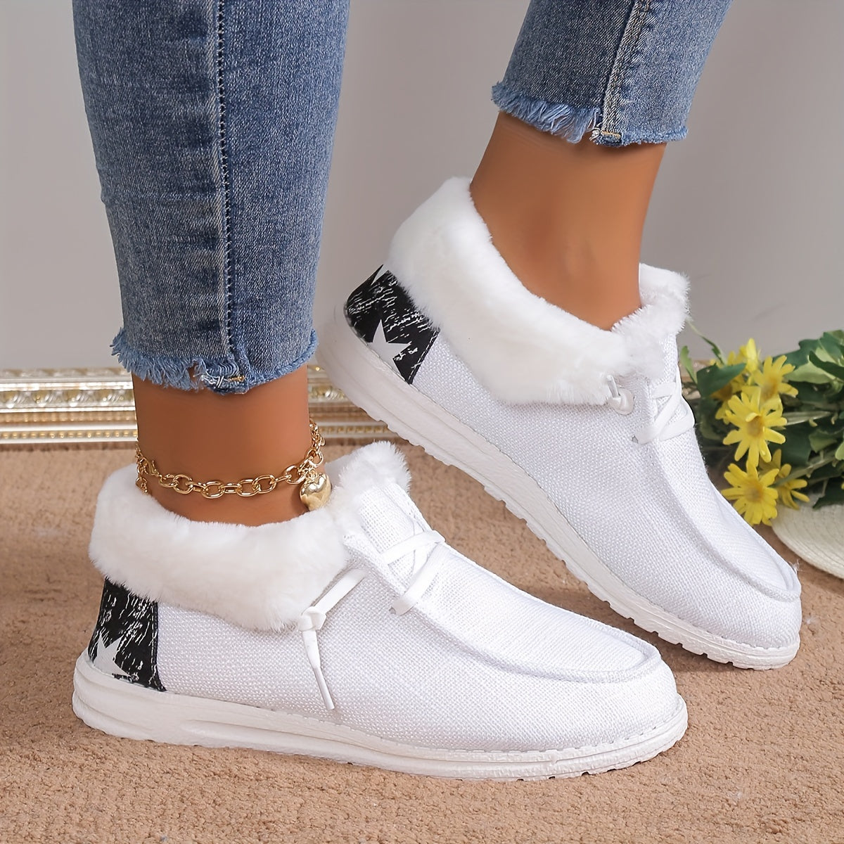 Schuhe aus Canvas gefüttert