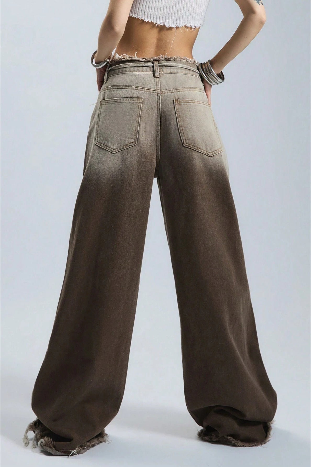 Jeans mit geradem Schnitt und niedriger Taille
