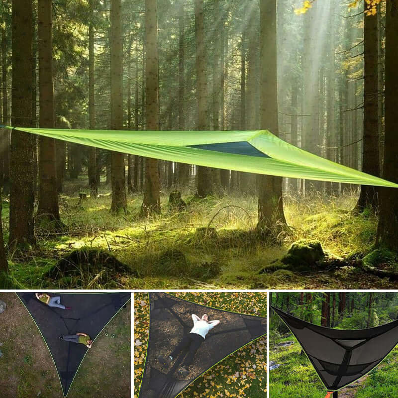 Outdoor Mehrpersonen-Hängematte mit 3-Punkt-System – Geräumig und Bequem