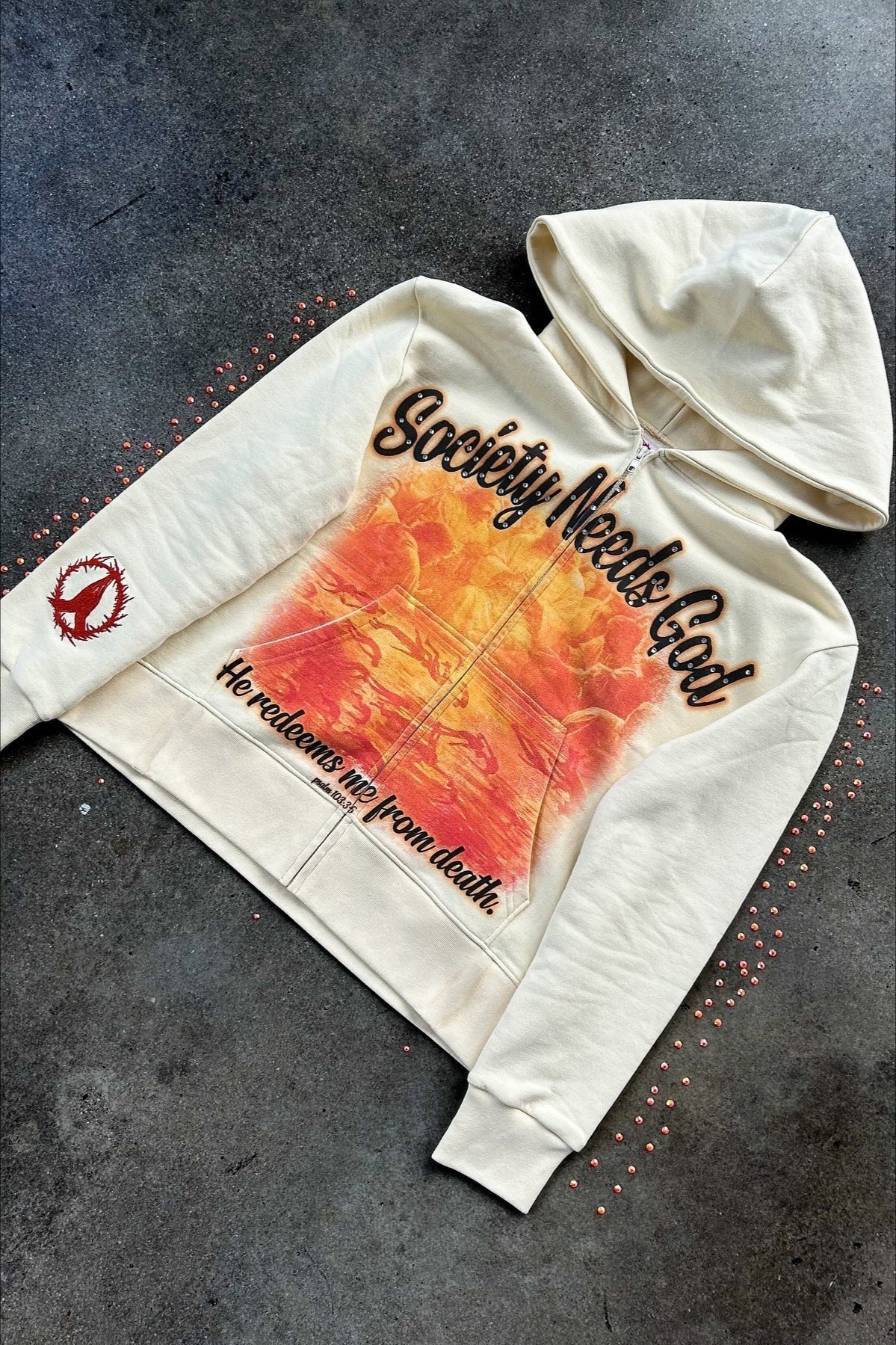 Pullover mit Druck in Weiß