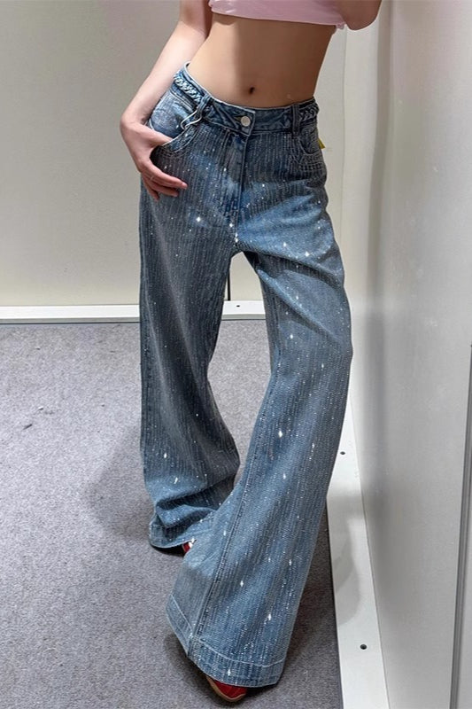 Jeans mit Denim und Strass