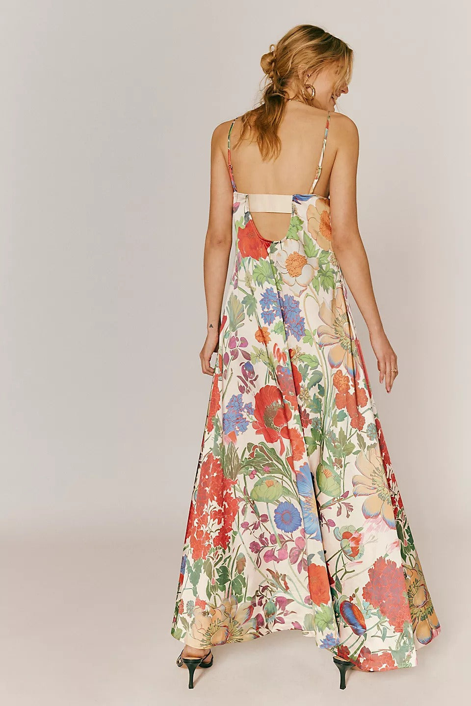 Maxikleid mit A-Linie und Blumenmuster