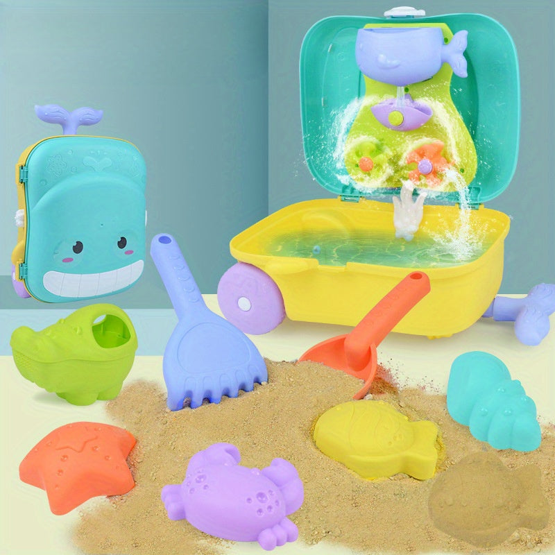 Wal-Themen Strandspielzeug-Set für Babys: 8-teiliges Reiseetui