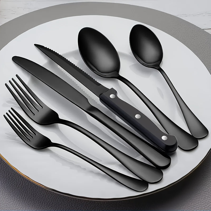 Schwarzes Edelstahl Besteckset – Modernes Design inklusive Hochwertiger Verarbeitung