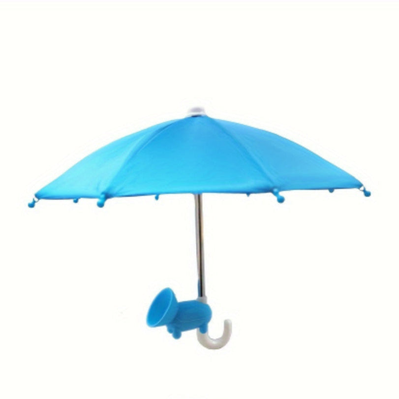 MiniSmart Regenschirm – Smartphone Sonnen- sowie Regenschutz mit Saugnapfhalter