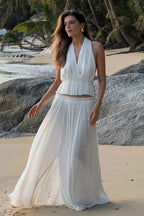 Kleid mit Neckholder und Falten