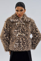 Mantel mit Leopardenmuster in Braun
