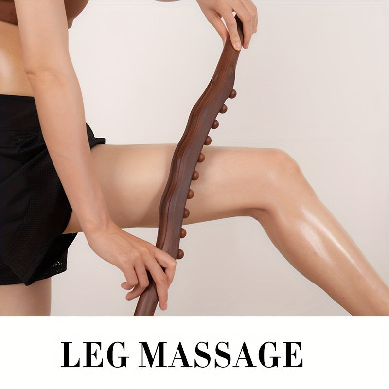 Holz-Massagestab inklusive 31 Perlen – Tiefe Muskelentspannung