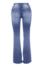 Mid-Rise Schlaghose mit Knopfleiste und aufgesetzten Taschen