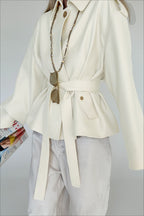 Jacke mit Reverskragen und Wildleder
