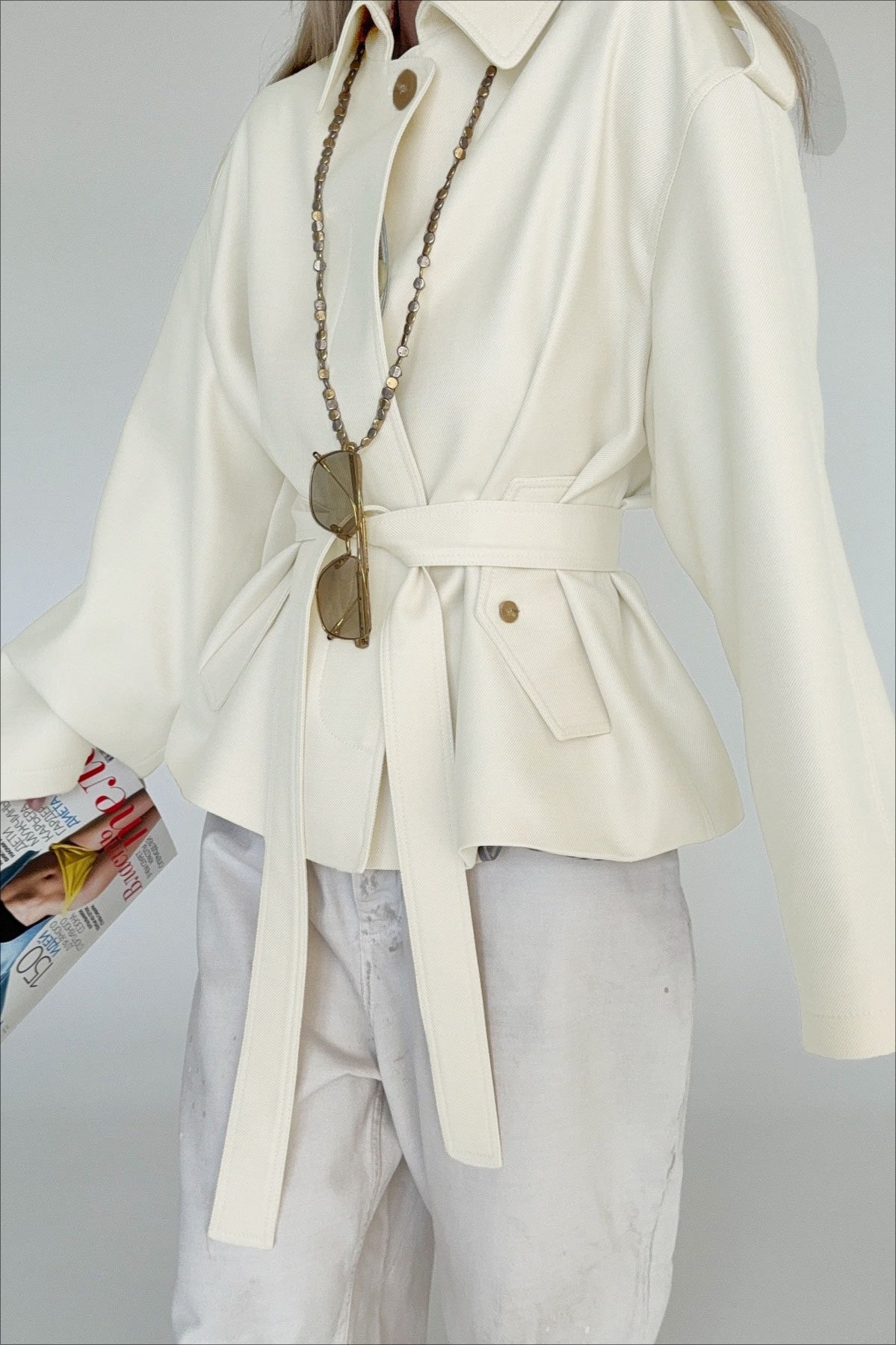 Jacke mit Reverskragen und Wildleder