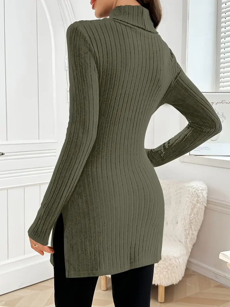 Eleganter Langärmeliger Pullover Mit Schmaler Passform Für Den Herbst