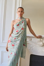 Kleid mit Neckholder und Druck