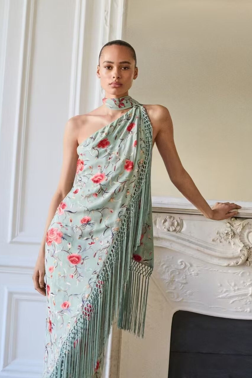 Kleid mit Neckholder und Druck