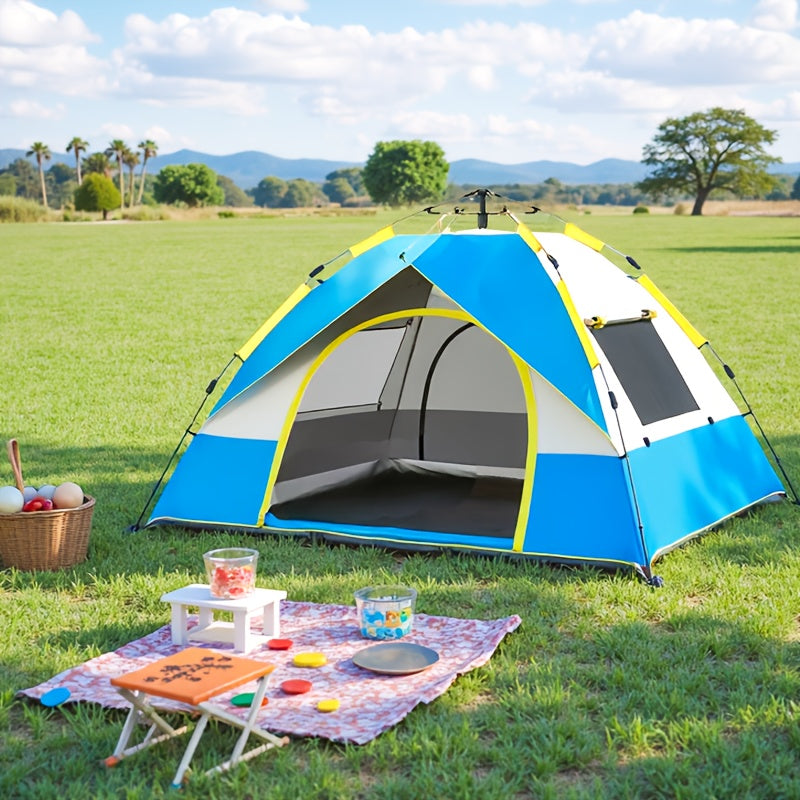 Schnell-Aufbau 4-Personen Campingzelt – Atmungsaktiver sowie Winddichter Schutz