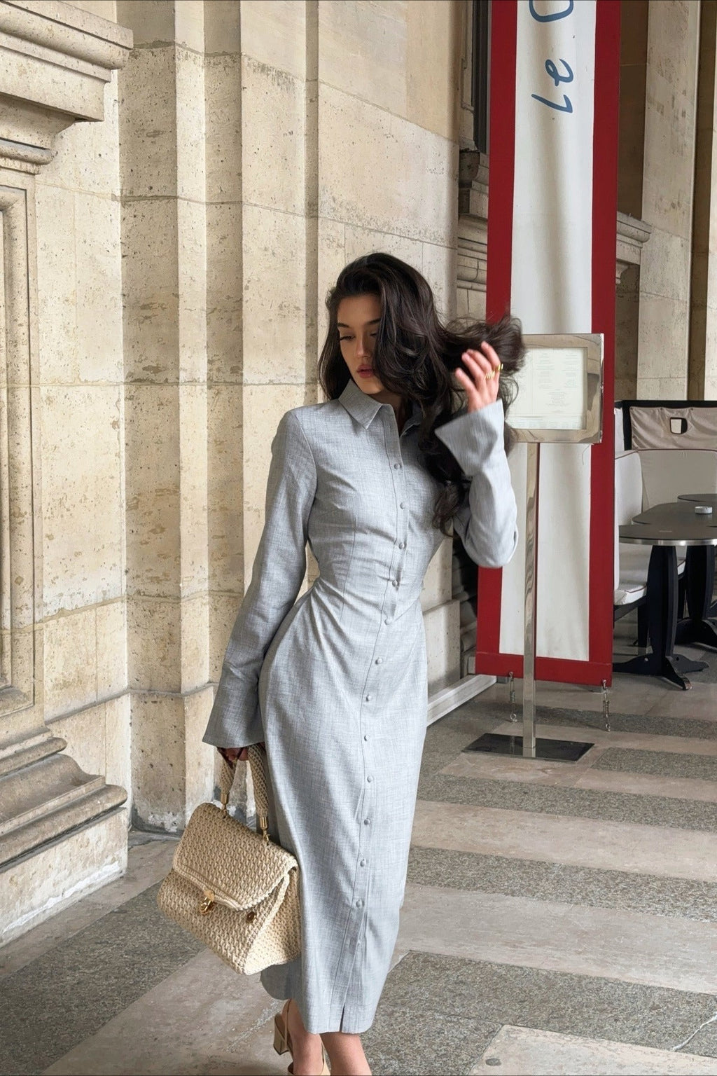 Midikleid mit langen Ärmeln