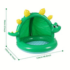 Aufblasbarer Dinosaurierpool für Babys – Mit Sonnenschutz sowie verspieltem Design
