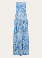 Damen Bandeau-Maxikleid mit Blumenmuster und Beinschlitz