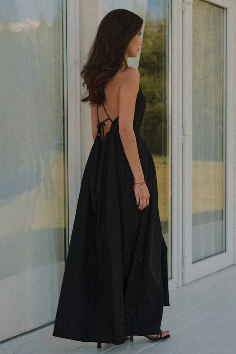 Ärmelloses Maxikleid mit Bindedetail und Baumwolle