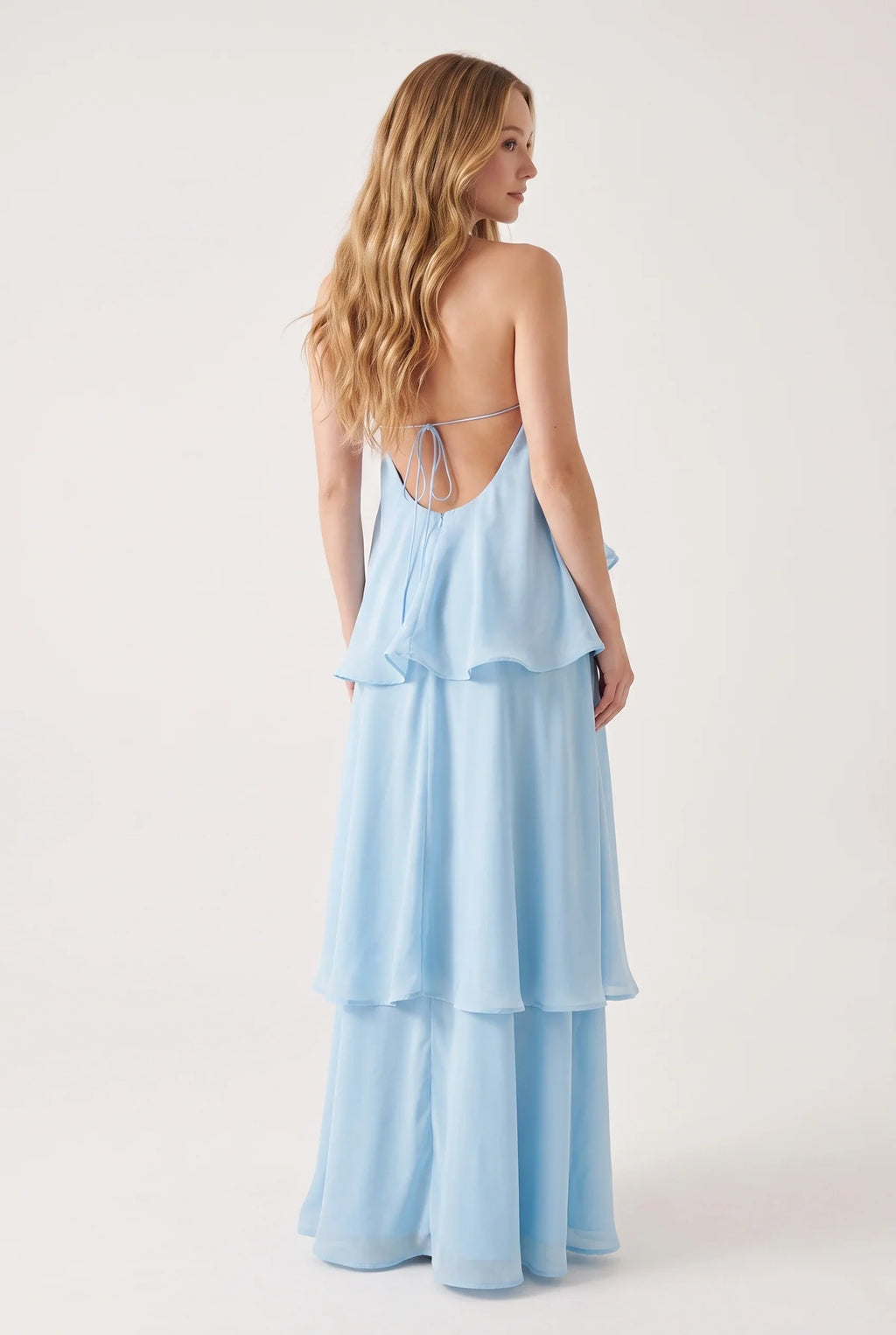Maxikleid mit V-Ausschnitt und Neckholder