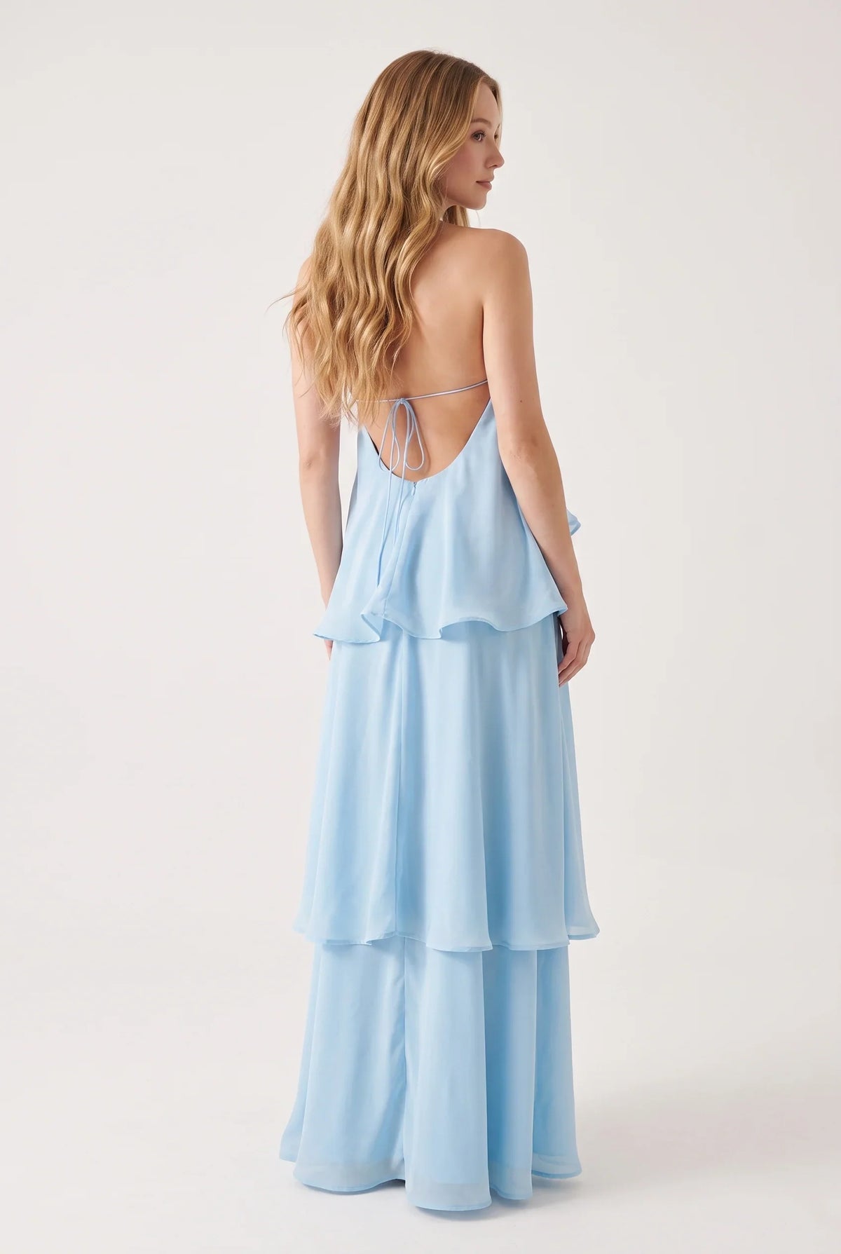 Maxikleid mit V-Ausschnitt und Neckholder
