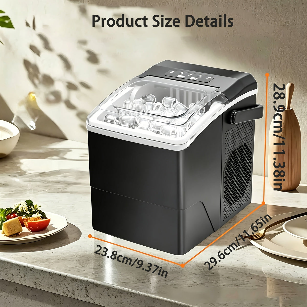 Kompakte Eiswürfelmaschine mit Zwei Eiswürfelformaten sowie Schneller Produktion