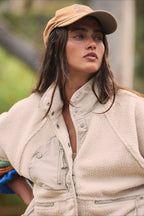 Jacke in Braun mit Stehkragen