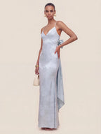 Satin-Maxikleid