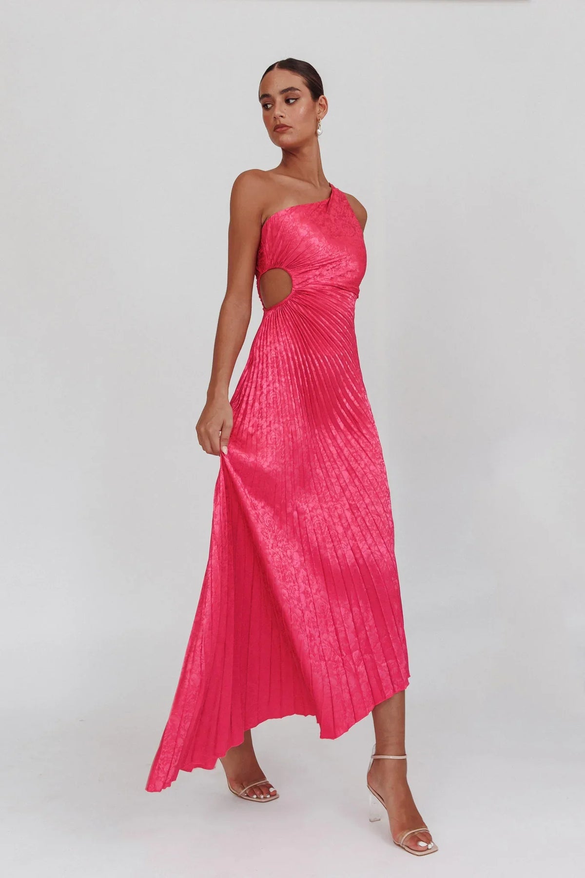 Amelie – Maxikleid mit One-Shoulder-Design und Cut-outs