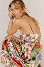 Maxikleid mit A-Linie und Blumenmuster
