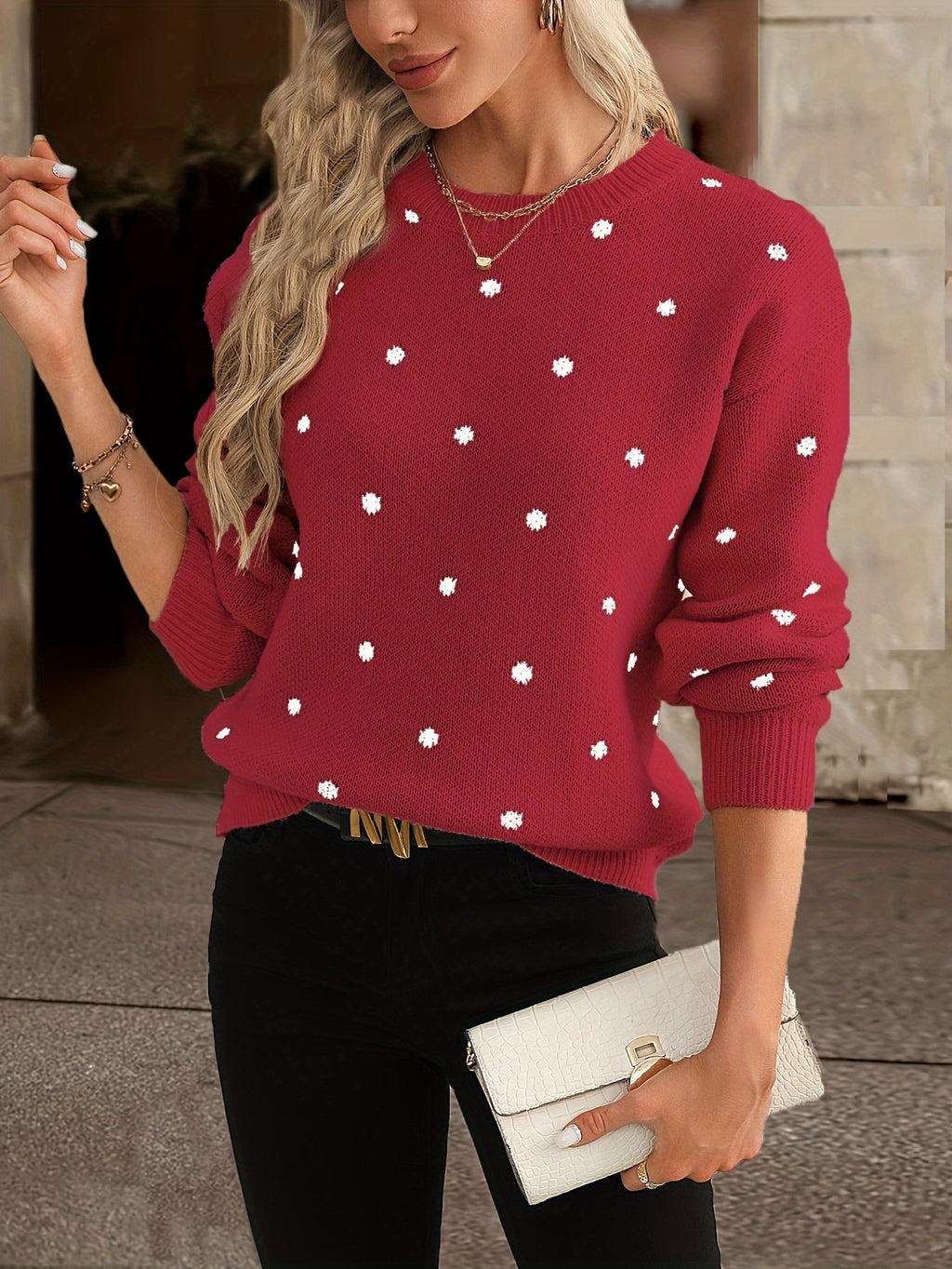 Zara Polka-Dot Pullover – Lässig und Modisch für Damen im Herbst und Winter