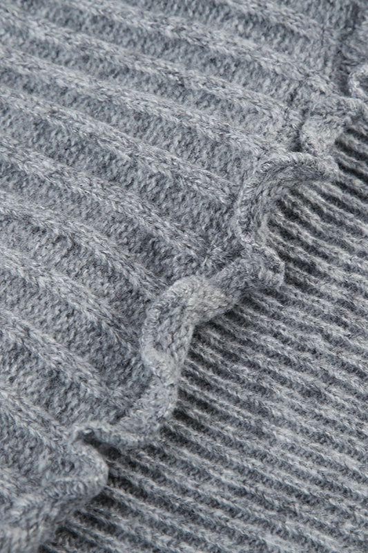 Asymmetrischer Rock mit hoher Taille und Strickstruktur