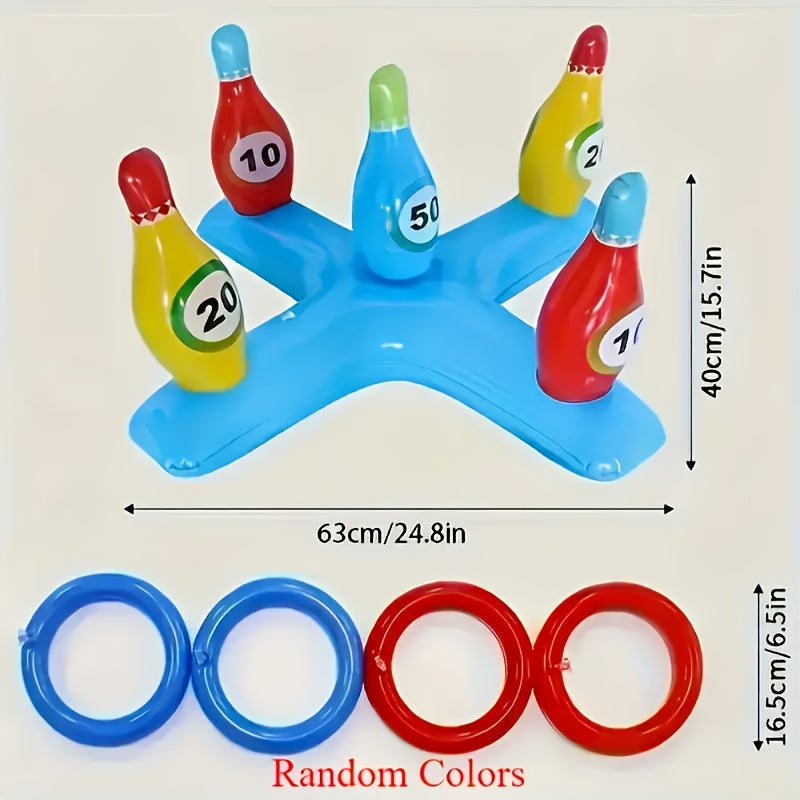 Aufblasbares Wasser-Bowling-Set: Lustiges Poolspiel für alle