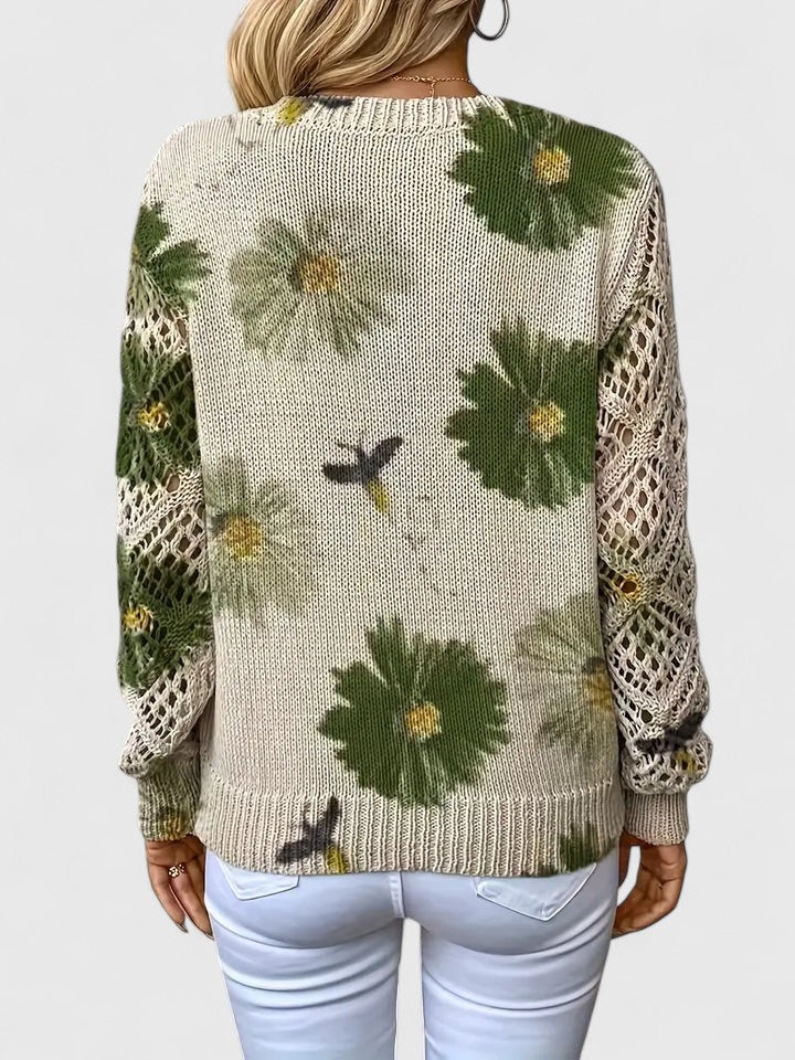 Lässiger Blumen-Pullover